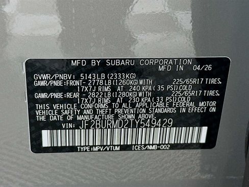New 2026 Subaru Outback Wilderness w/ Wilderness Package AWD/4WD image 31