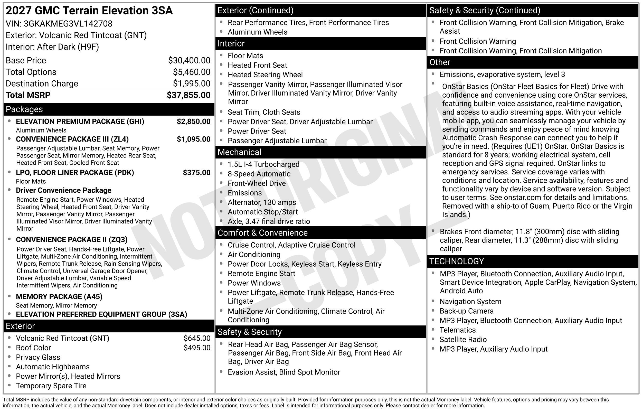New 2027 GMC Terrain Elevation w/ Elevation Premium Package FWD image 43