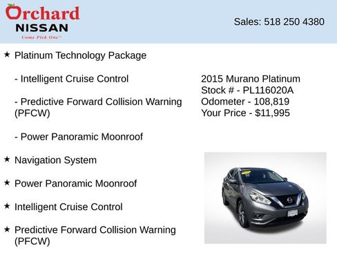 Used 2015 Nissan Murano Platinum w/ Platinum Technology Package AWD/4WD image 7