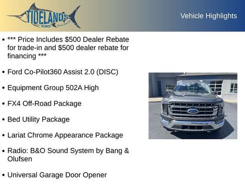 Used 2022 Ford F150 Lariat w/ Equipment Group 502A High image 12