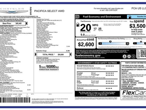 New 2025 Chrysler Pacifica Select w/ Uconnect Theater Family Group image 2