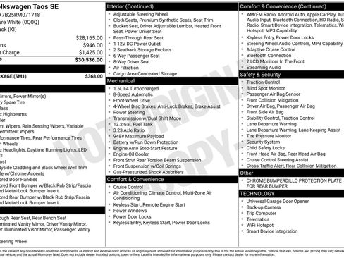 Used 2024 Volkswagen Taos SE w/ MDO Package FWD image 1