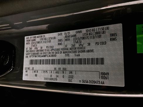 Used 2021 Ford F150 Raptor w/ Equipment Group 801A High image 34