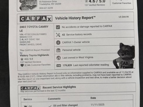 Used 2003 Toyota Camry LE image 13