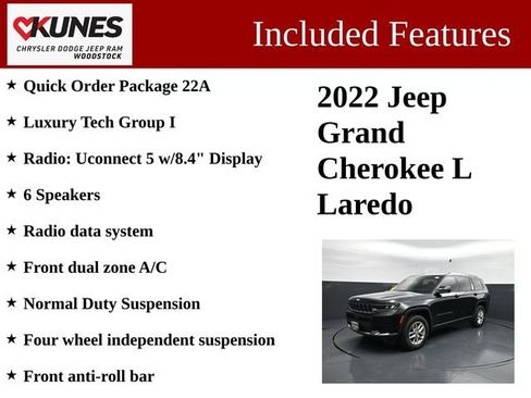 Used 2022 Jeep Grand Cherokee L Laredo w/ Luxury Tech Group I AWD/4WD image 3