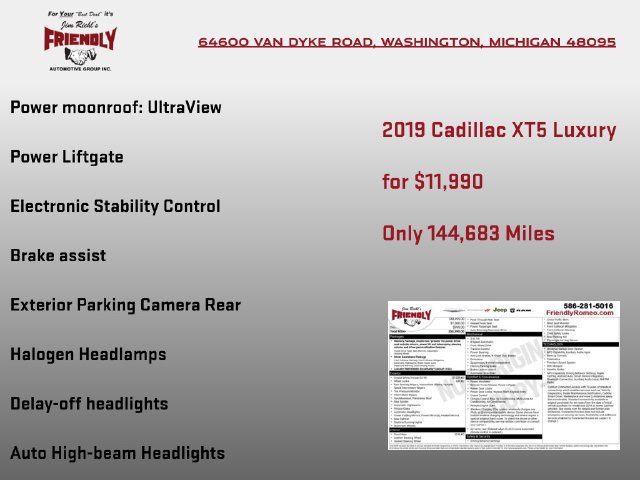 Used 2019 Cadillac XT5 Luxury FWD image 8