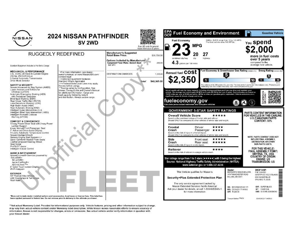 Used 2024 Nissan Pathfinder SV FWD image 5