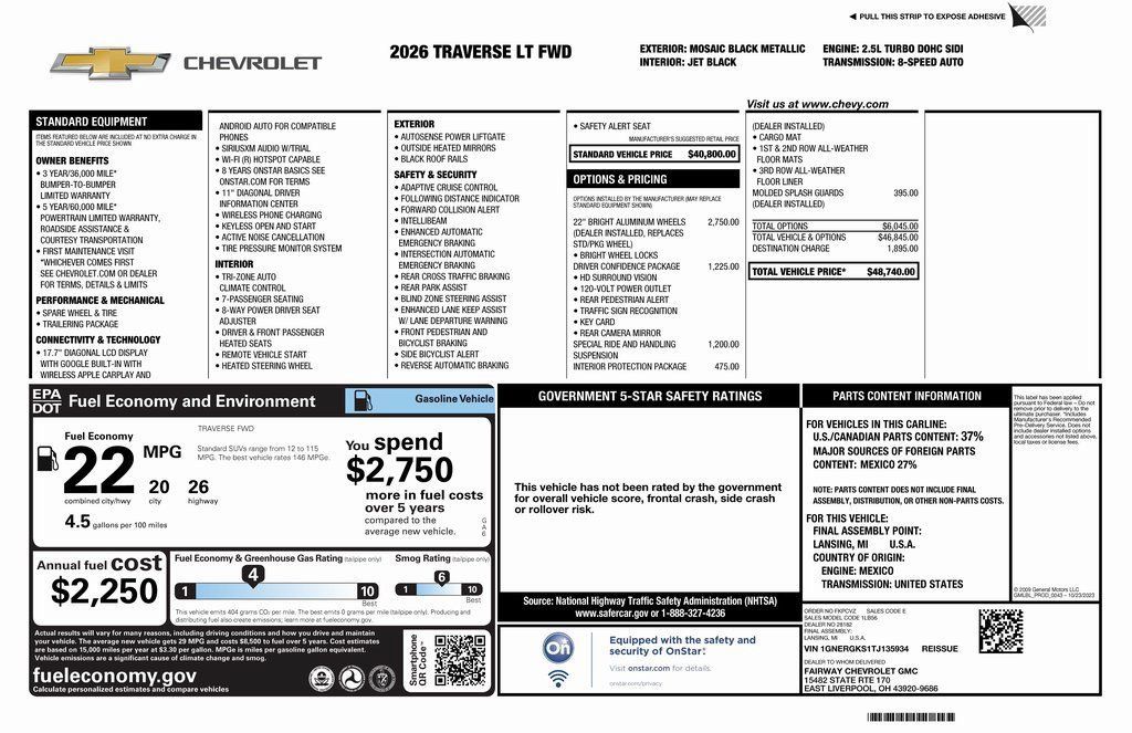 New 2026 Chevrolet Traverse LT w/ Driver Confidence Package FWD image 4