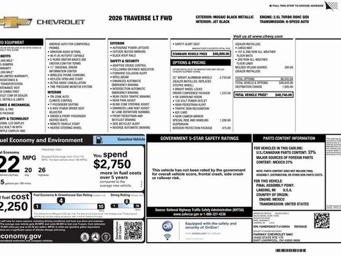 New 2026 Chevrolet Traverse LT w/ Driver Confidence Package FWD image 4