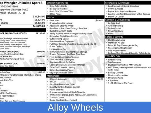 Used 2019 Jeep Wrangler Unlimited Sport S AWD/4WD image 3