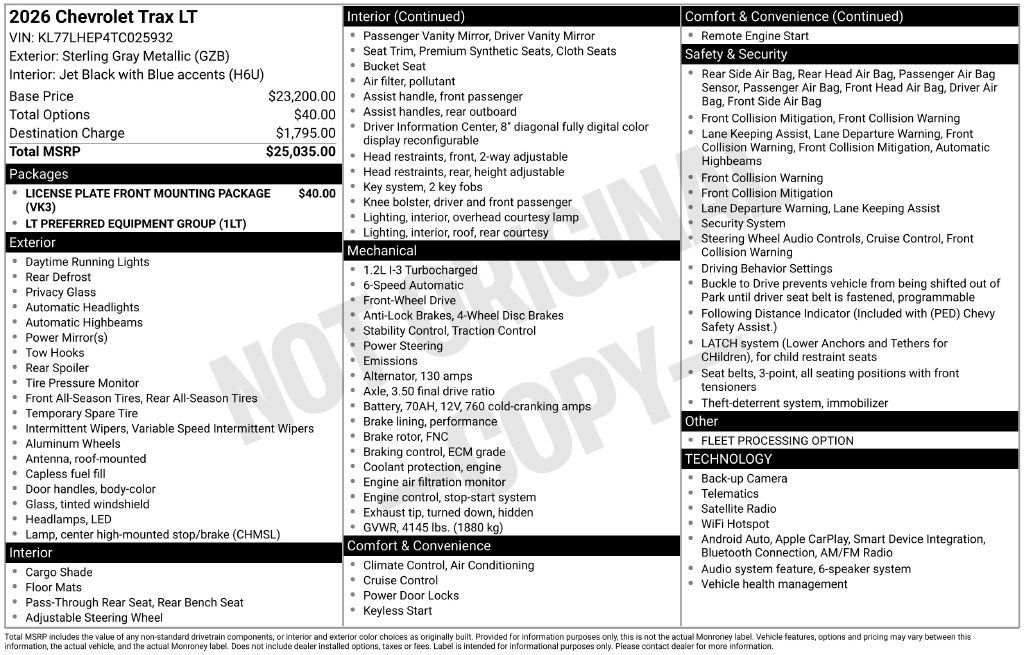Used 2026 Chevrolet Trax LT FWD image 1