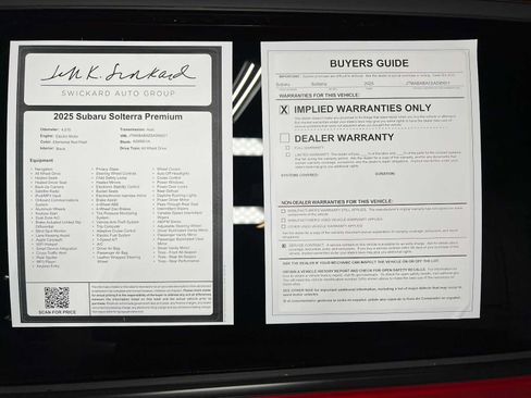 Used 2025 Subaru Solterra w/ Premium Convenience Package AWD/4WD image 40
