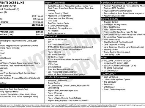 Used 2025 INFINITI QX55 Luxe w/ Accent Package AWD/4WD image 53