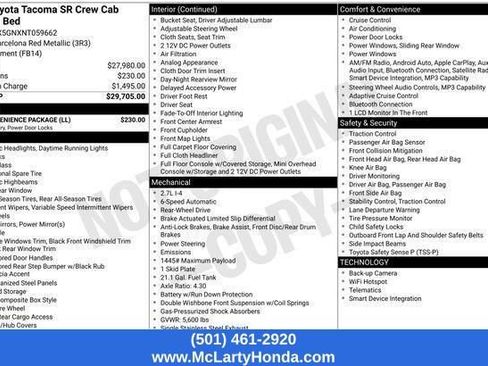 Used 2022 Toyota Tacoma SR w/ SR Convenience Package RWD image 35