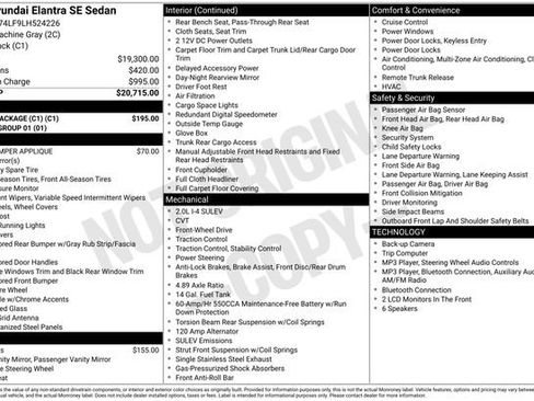 Used 2020 Hyundai Elantra SE w/ Cargo Package (C1) FWD image 26