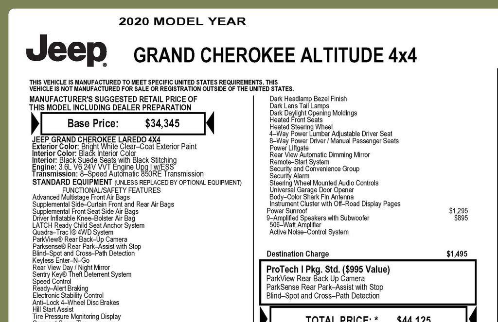 Used 2020 Jeep Grand Cherokee Altitude AWD/4WD image 3