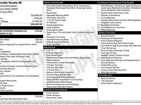 Used 2022 Hyundai Sonata SE w/ Preferred Accessory Package FWD image 6