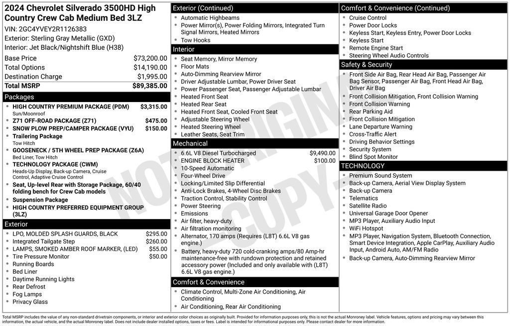 Used 2024 Chevrolet Silverado 3500 High Country w/ High Country Premium Package AWD/4WD image 4