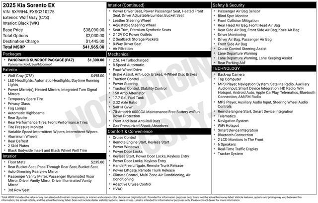 Used 2025 Kia Sorento EX w/ Panoramic Sunroof Package FWD image 20
