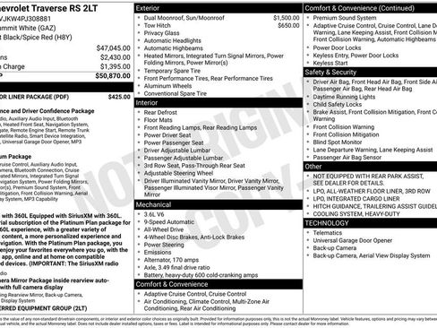 Used 2023 Chevrolet Traverse RS w/ LPO, Floor Liner Package AWD/4WD image 4