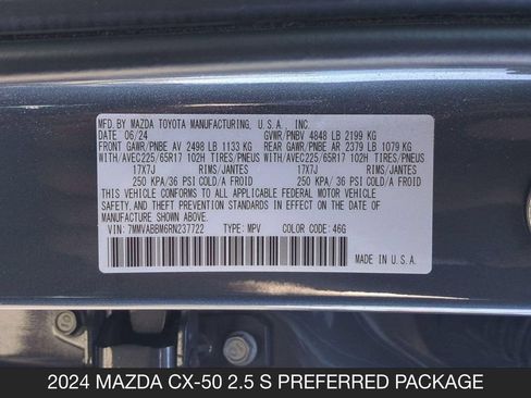 Used 2024 MAZDA CX-50 AWD 2.5 S w/ Weather Package image 24