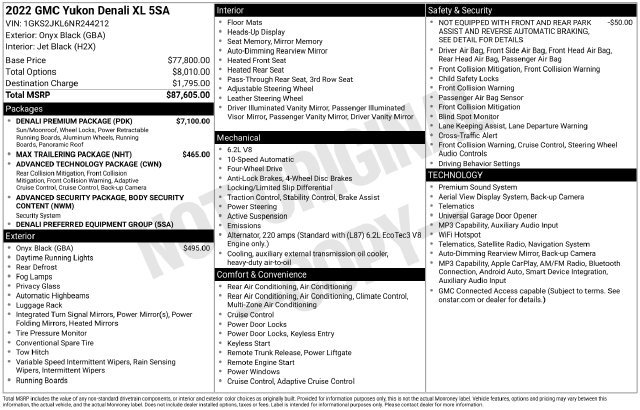 Certified 2022 GMC Yukon XL Denali w/ Denali Premium Package AWD/4WD image 7