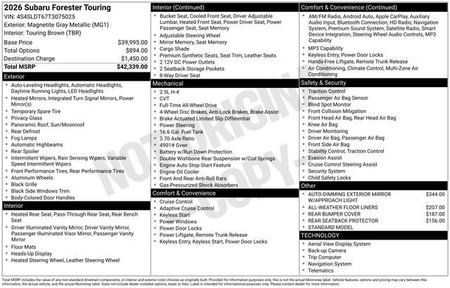 Certified 2026 Subaru Forester Touring AWD/4WD image 30