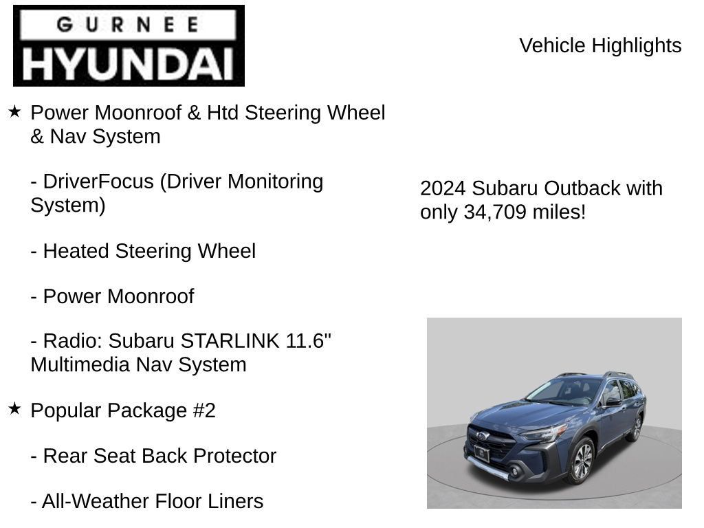 Used 2024 Subaru Outback Limited w/ Popular Package #2 AWD/4WD image 7