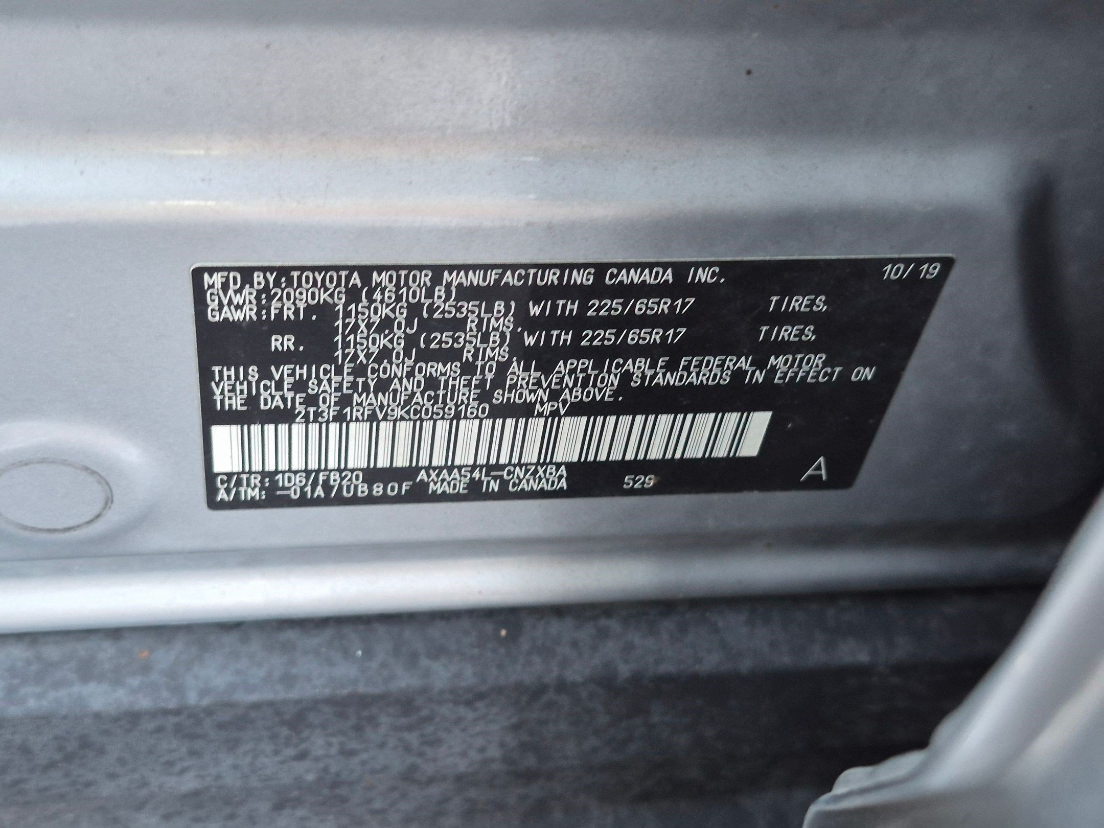 Used 2019 Toyota RAV4 LE w/ All Weather Liner Package AWD/4WD image 34