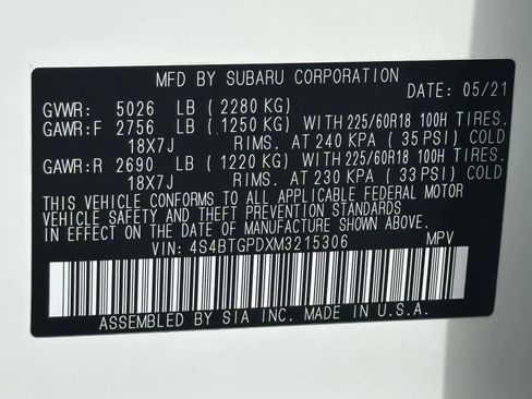 Certified 2021 Subaru Outback Touring XT AWD/4WD image 31