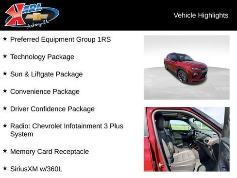 Used 2021 Chevrolet TrailBlazer RS w/ Sun and Liftgate Package AWD/4WD image 2