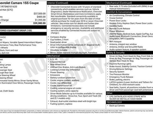 Used 2022 Chevrolet Camaro SS RWD image 4