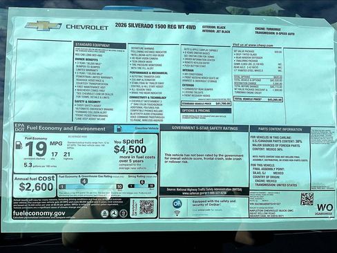 New 2026 Chevrolet Silverado 1500 W/T w/ WT Value Package image 11