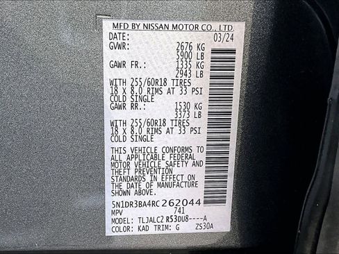 Certified 2024 Nissan Pathfinder SV w/ Black Appearance Package FWD image 33