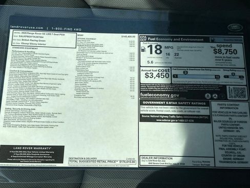 New 2026 Land Rover Range Rover Long Wheelbase SE AWD/4WD image 29