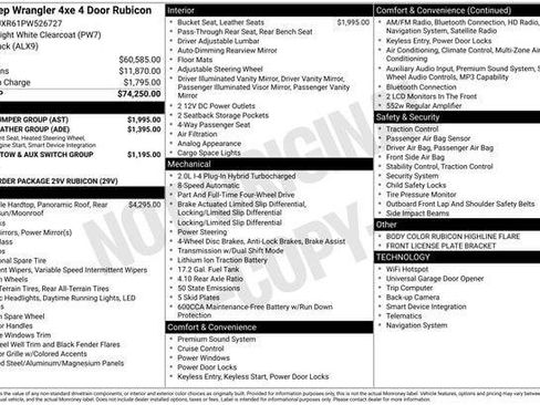 Certified 2023 Jeep Wrangler Unlimited Rubicon 4xe w/ Steel Bumper Group AWD/4WD image 10