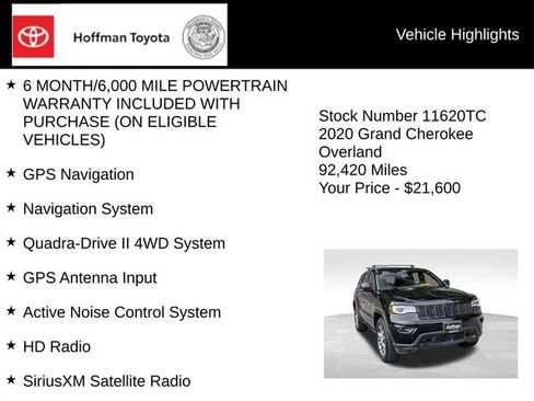 Used 2020 Jeep Grand Cherokee Overland AWD/4WD image 10