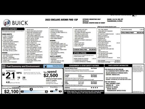 Used 2023 Buick Enclave Avenir w/ Avenir Technology Package image 3