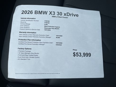 Used 2026 BMW X3 xDrive30i w/ Premium Package AWD/4WD image 19