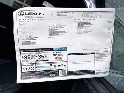 New 2026 Lexus RX 450h AWD image 14