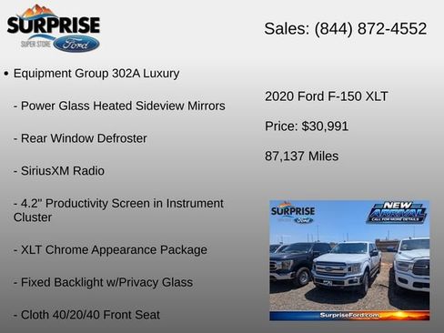 Used 2020 Ford F150 XLT w/ Equipment Group 302A Luxury AWD/4WD image 6
