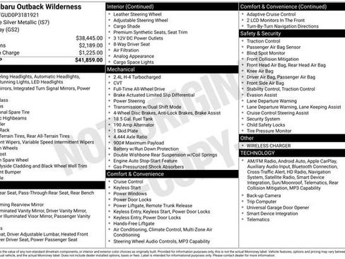 Used 2023 Subaru Outback Wilderness AWD/4WD image 46
