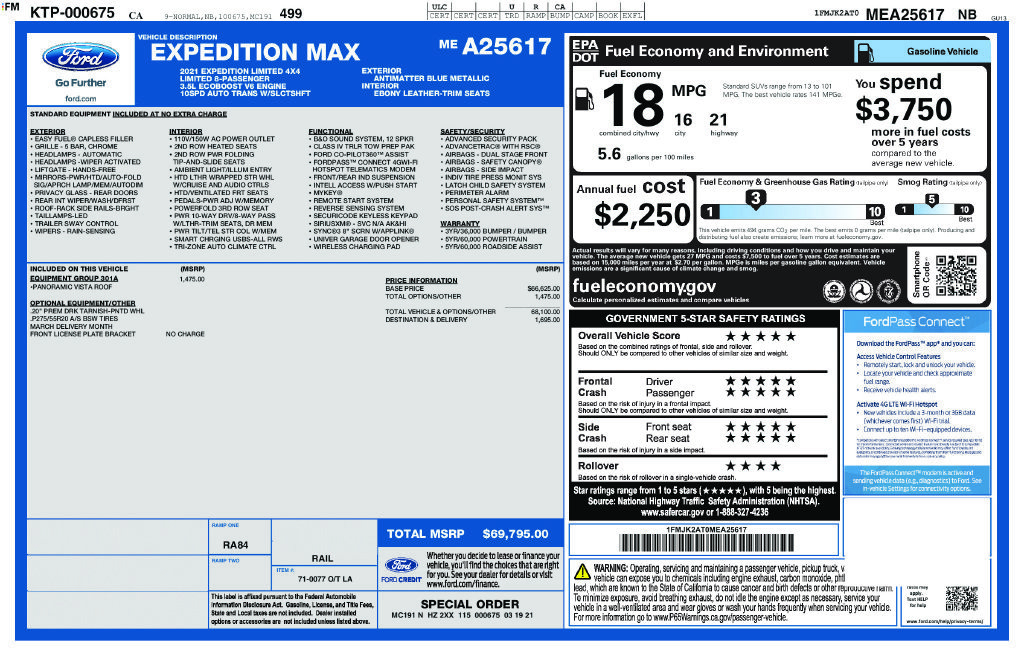 Certified 2021 Ford Expedition Max Limited AWD/4WD image 36