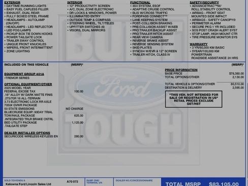 Used 2025 Ford F150 Tremor w/ Bed Utility Package AWD/4WD image 2