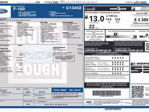 Used 2020 Ford F150 Platinum w/ Technology Package AWD/4WD image 3