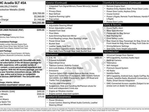 Used 2020 GMC Acadia SLT w/ LPO, Floor Liner Package FWD image 23