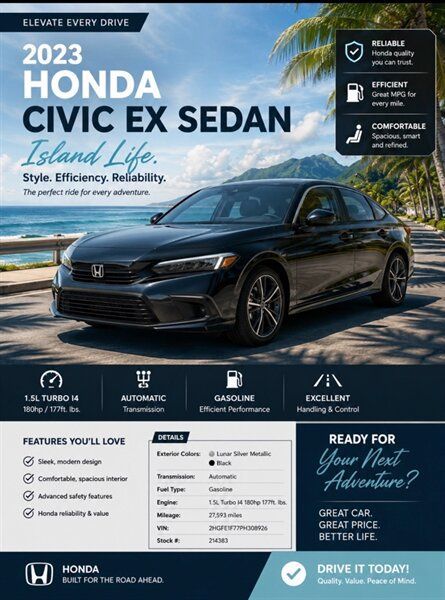Used 2023 Honda Civic EX image 1