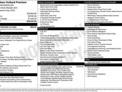 Certified 2025 Subaru Outback Premium w/ Popular Package #1A image 47