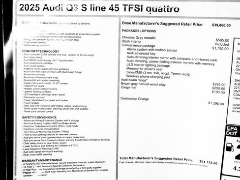 New 2025 Audi Q3 2.0T Premium w/ Convenience Package image 34