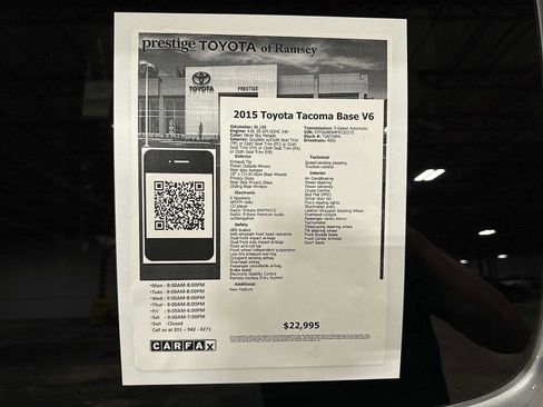 Used 2015 Toyota Tacoma 4x4 Access Cab V6 w/ Convenience Package image 13